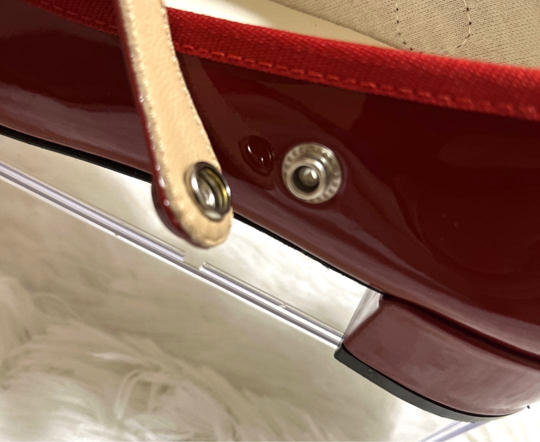 極美品 レペット パンプス エナメル ストラップ ベルト 赤 24.5 バレエ