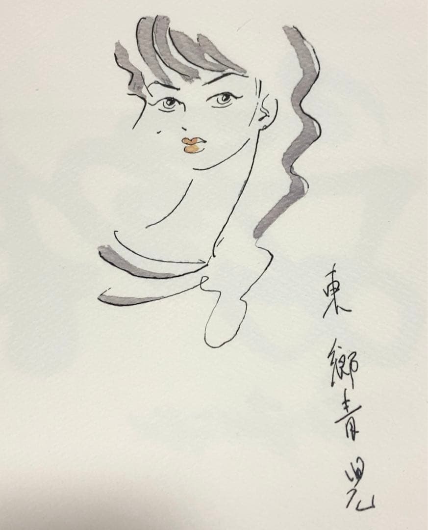 東郷青児 美人画 直筆 真筆 壁掛け アート 絵画 スケッチ 女性 水彩画