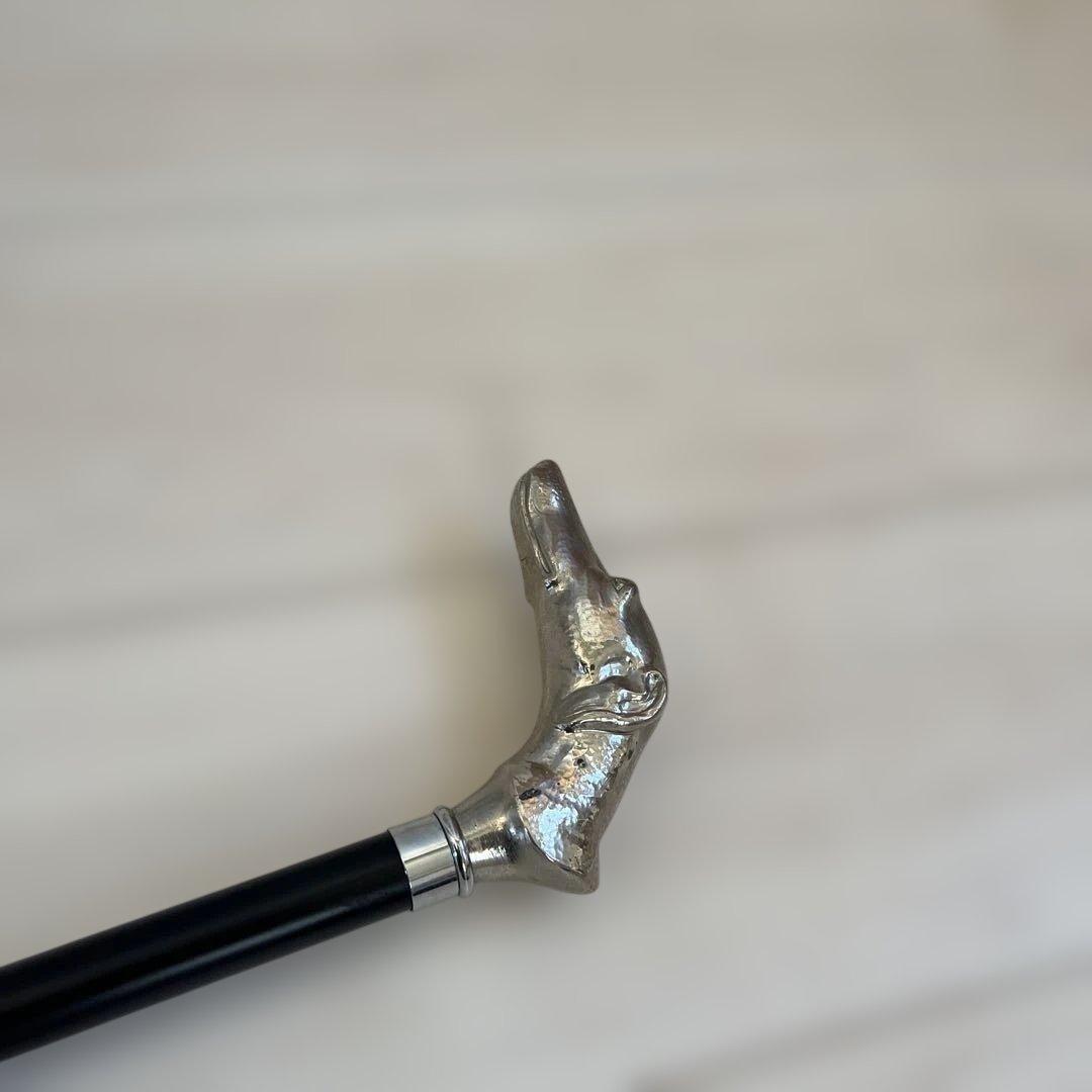 オシャレステッキ】英国 アニマル おしゃれステッキ 銀 犬