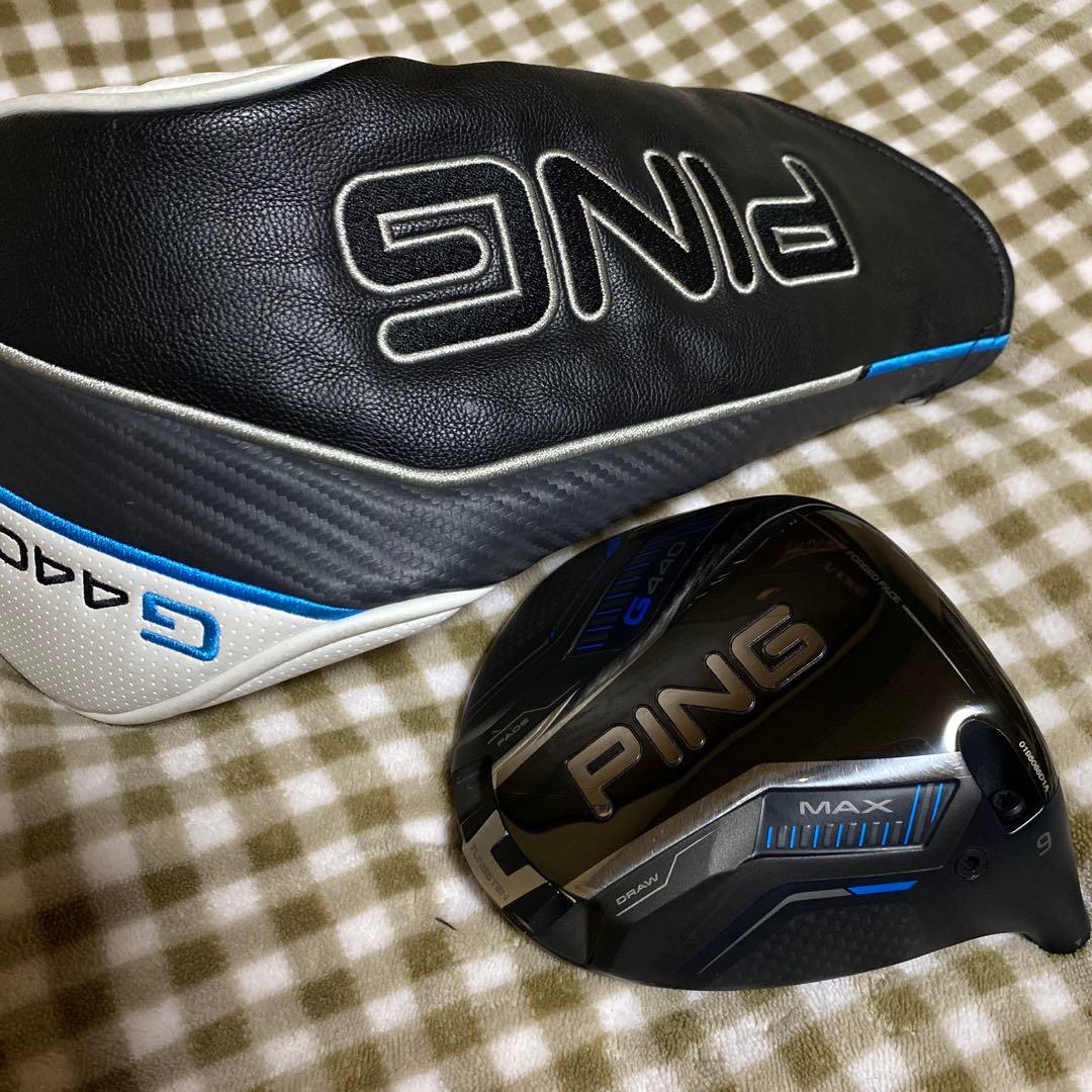PING G440 MAX 9° ヘッドのみ。ヘッドカバー付き PING G440 MAX ドライバーヘッド+ヘッドカバー+レンチのセット (9度