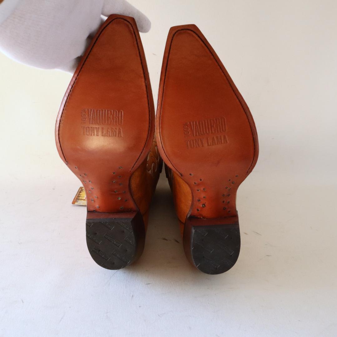 新品タグ付トニーラマVF6003本革ウエスタンブーツ 7.5B 24.5cm相当