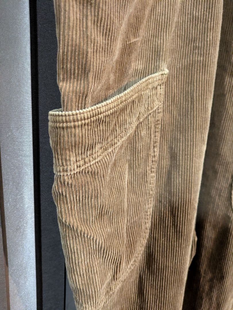 GO HEMP ゴーヘンプ コーデュロイオーバーオール ブラウン サイズ32