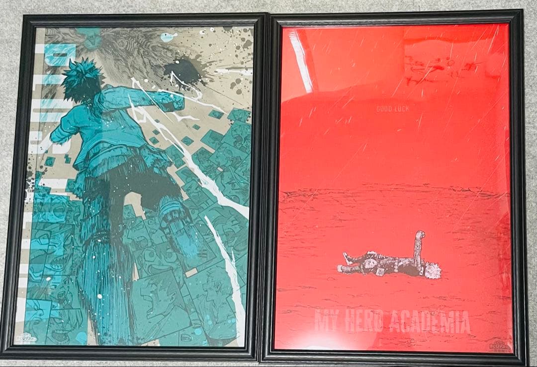 ヒロアカ 原画展 額装済みA2アートポスター2枚セット 【頑張れ
