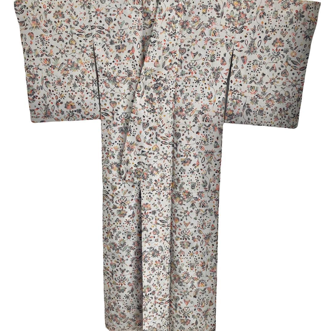 身丈162 セミアンティーク お召 着物 NO6 - メルカリ