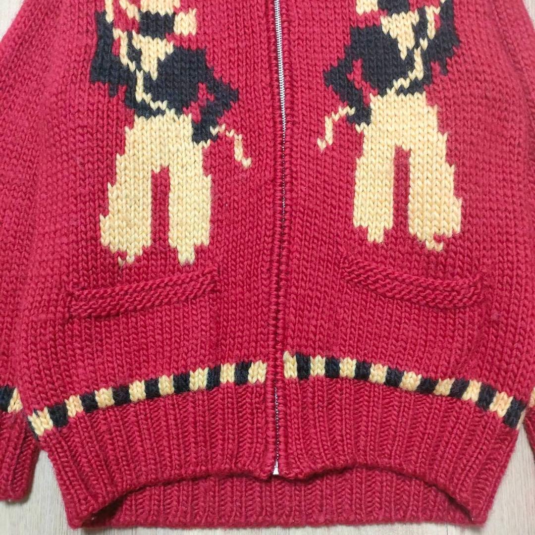 S33 ​ファーストダウン カウボーイ柄 厚手 フルジップニットセーター