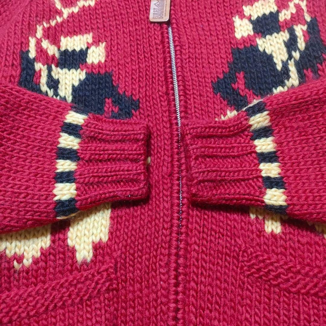 S33 ​ファーストダウン カウボーイ柄 厚手 フルジップニットセーター