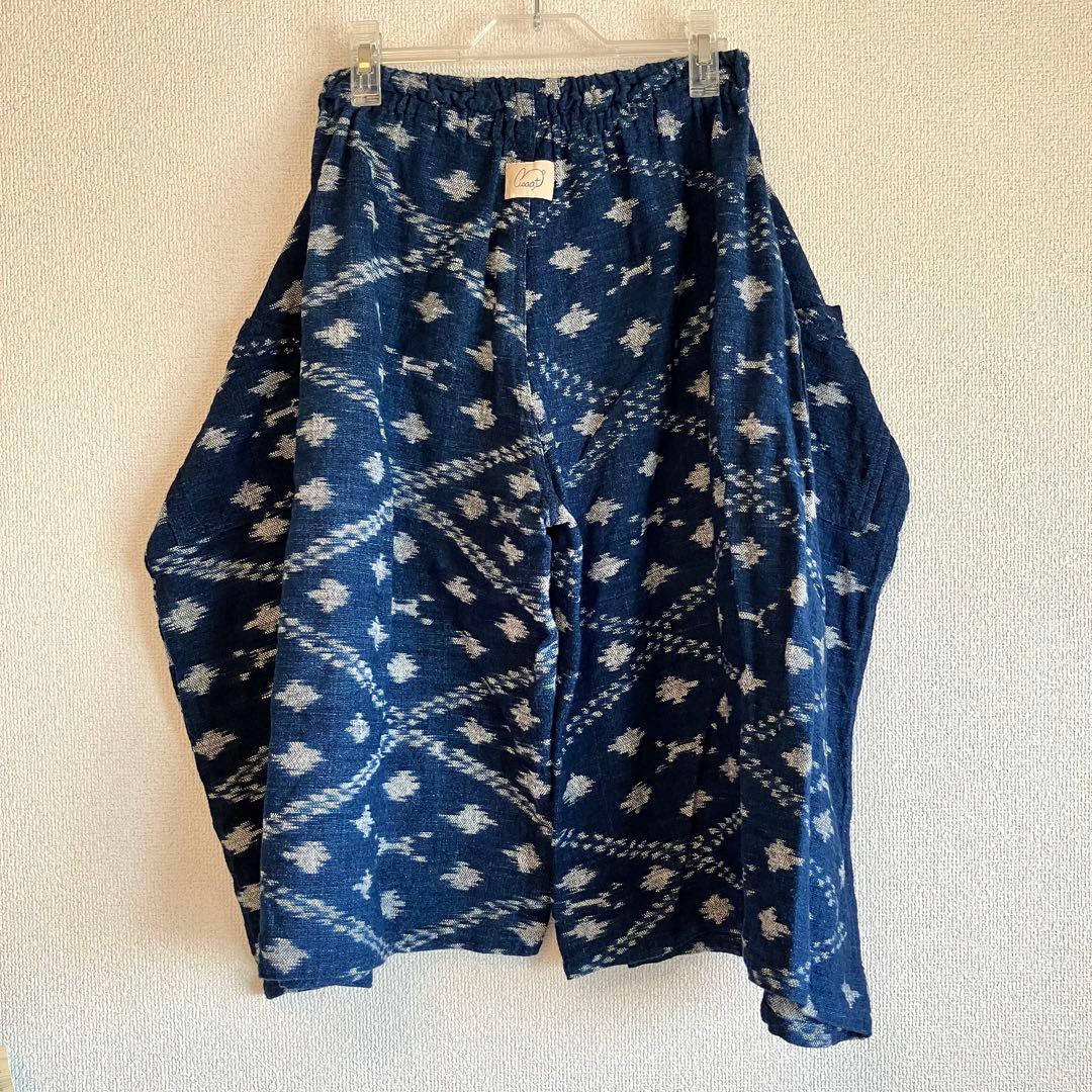 sorairo様専用☆うさとの服 藍染風・ヘンプ混 イカパンツ／巻き