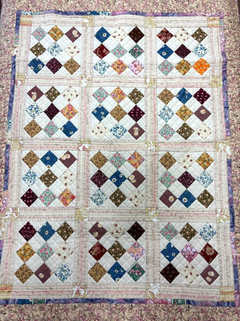 ハンドメイド パッチワーク キルト タペストリー ダイヤ - メルカリ