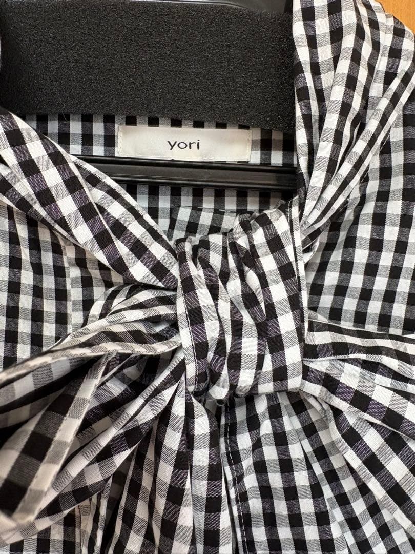 yori リボン ブラウス ギンガムチェック 36 drawer blamink - メルカリ