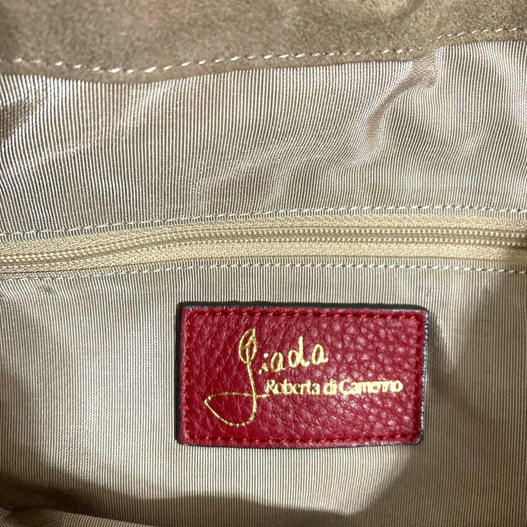 ロベルタディカメリーノ ショルダーバッグ レーネ レッド ロゴ トート