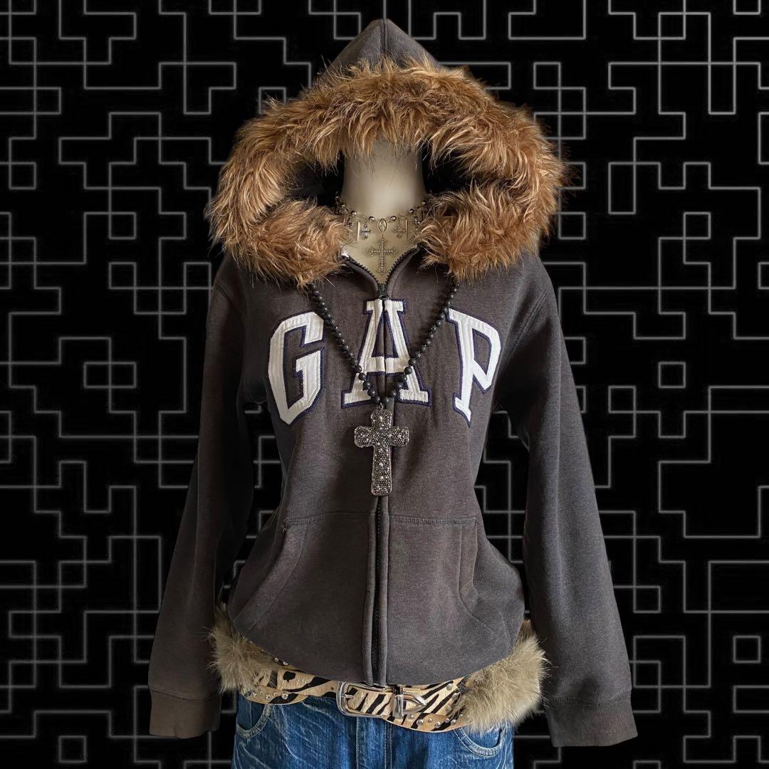OLD GAP 00s フェード ファー パーカー y2k グランジ ギャル - メルカリ