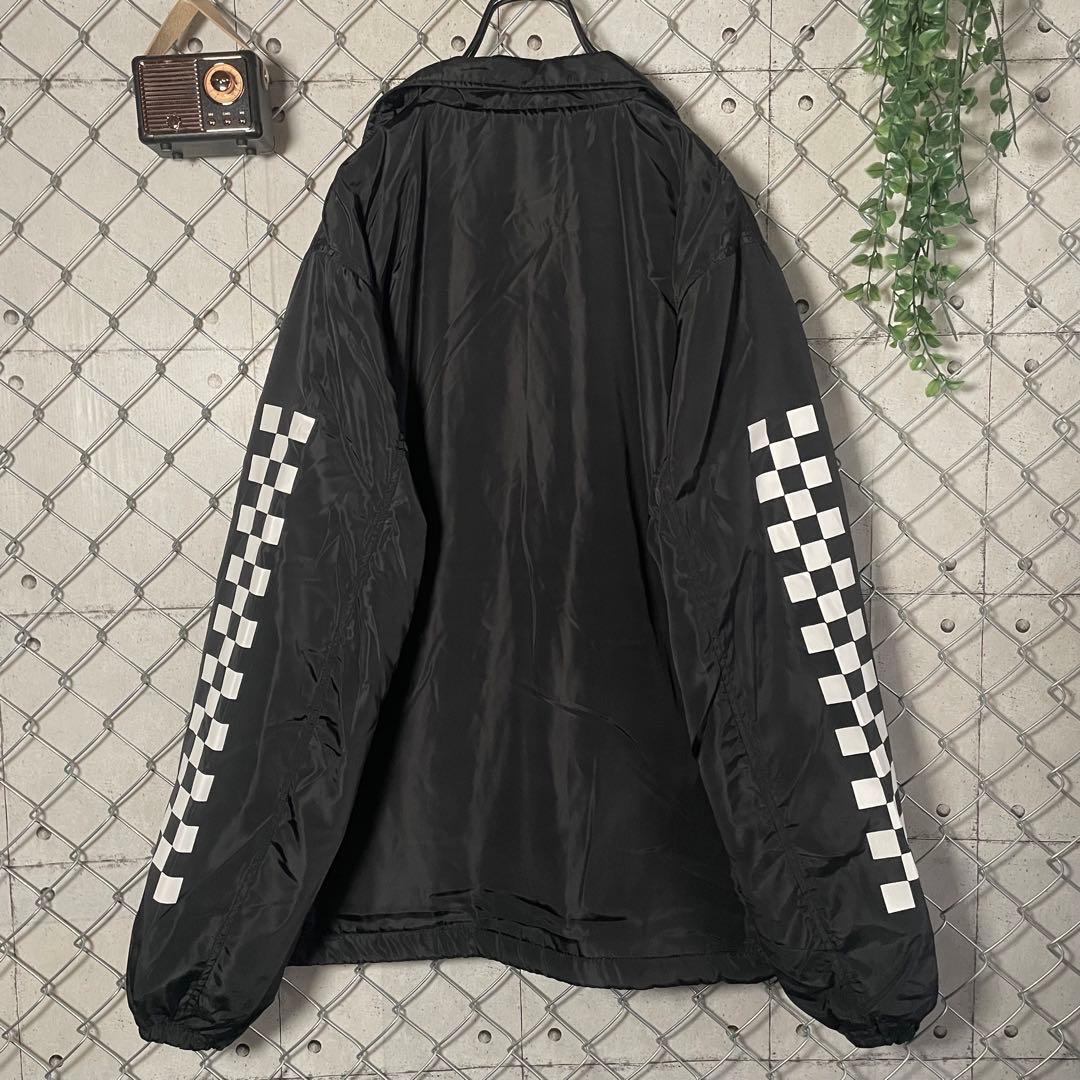 VANS バンズ コーチジャケット 裏ボア ワッペン 腕ライン ブラック 黒
