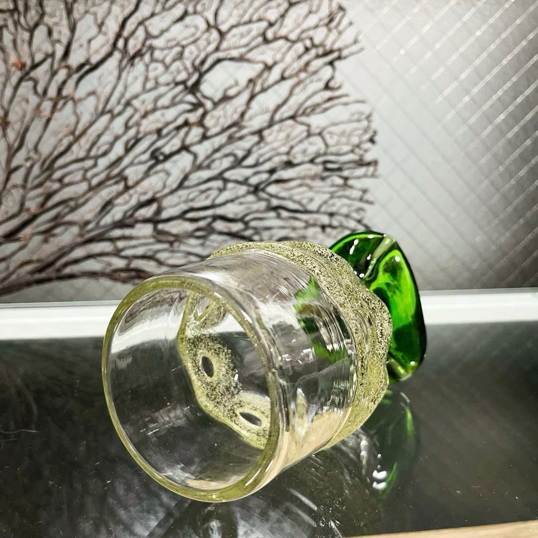 骨董 琉球ガラス 沖縄ガラス 現代の名工 稲嶺盛吉 希少 脚付