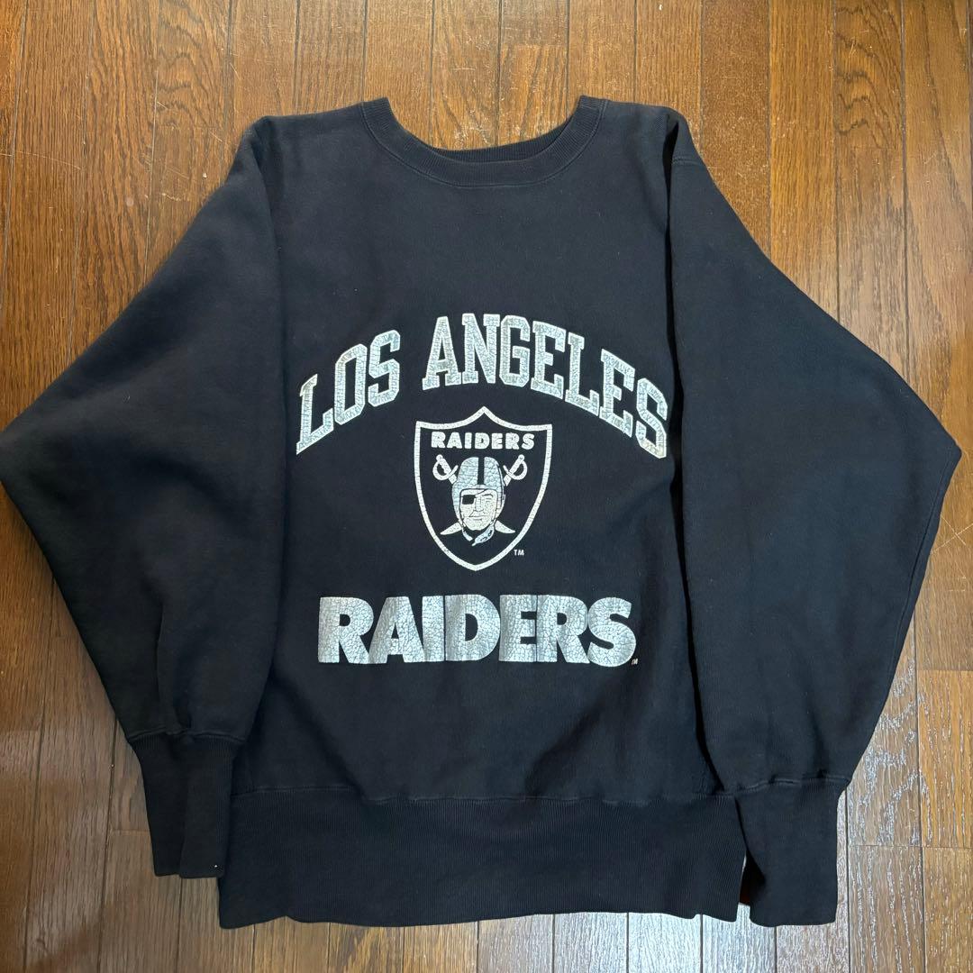 90s USA製 チャンピオン リバースウィーブ レイダース 黒 ブラック