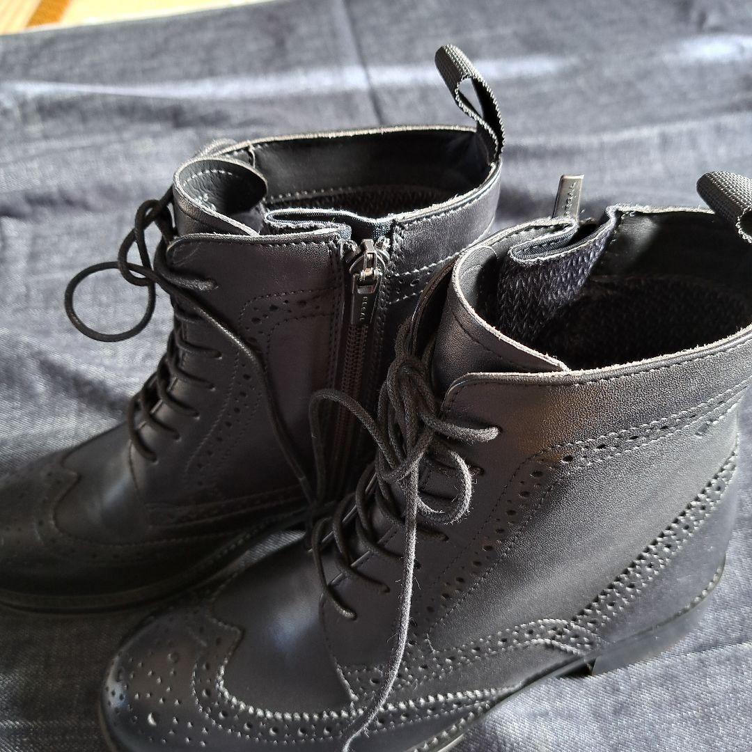 REGAL ブラック ブローグブーツ 22.5cm