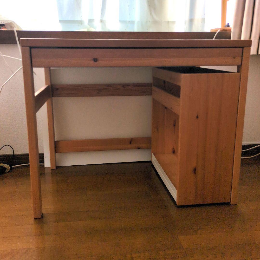 たのメル便送料込】無印良品 パイン材デスク デスクワゴンセット 学習