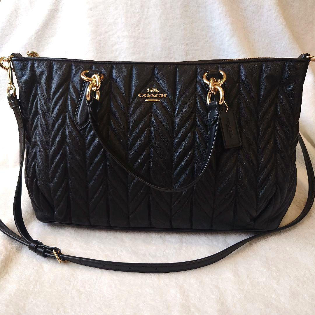 COACH コーチ 2way　レザー ショルダーバッグ COACH（コーチ） ハンドバッグ ショルダー 2WAY レザー ロゴ 黒