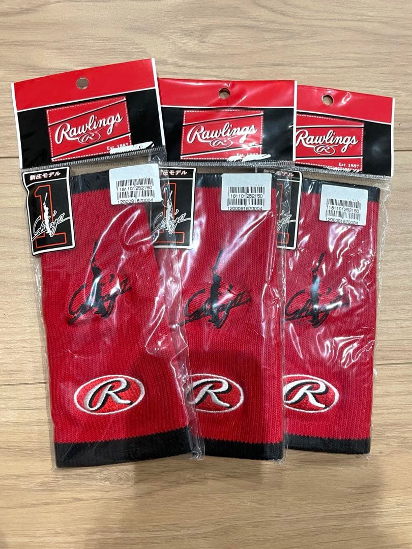 Rawlings 新庄モデル レッド リストバンド 大人用 ロング 片手 新品