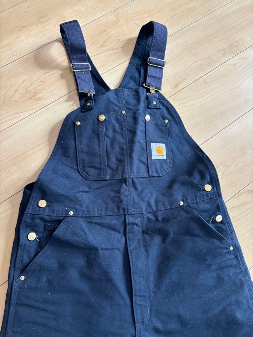 カーハート ダブルニー　オーバーオール　ネイビー　ダック　美品　carhartt Carhartt（カーハート） オーバーオール サロペット ダックビブ