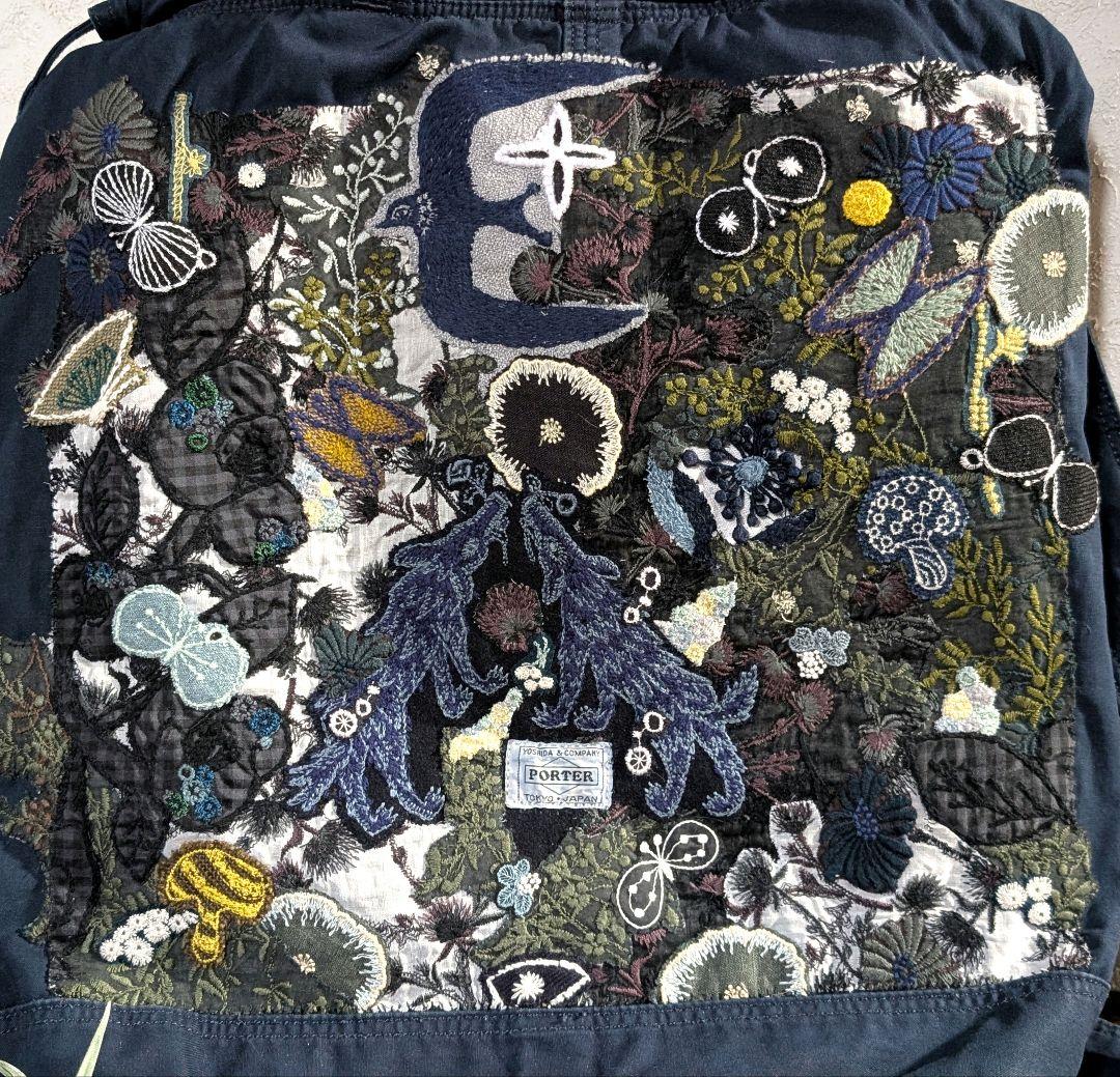 ガレ調《吉田カバンとWolf＆flower》藍染　ミナ　PJC　特大バック