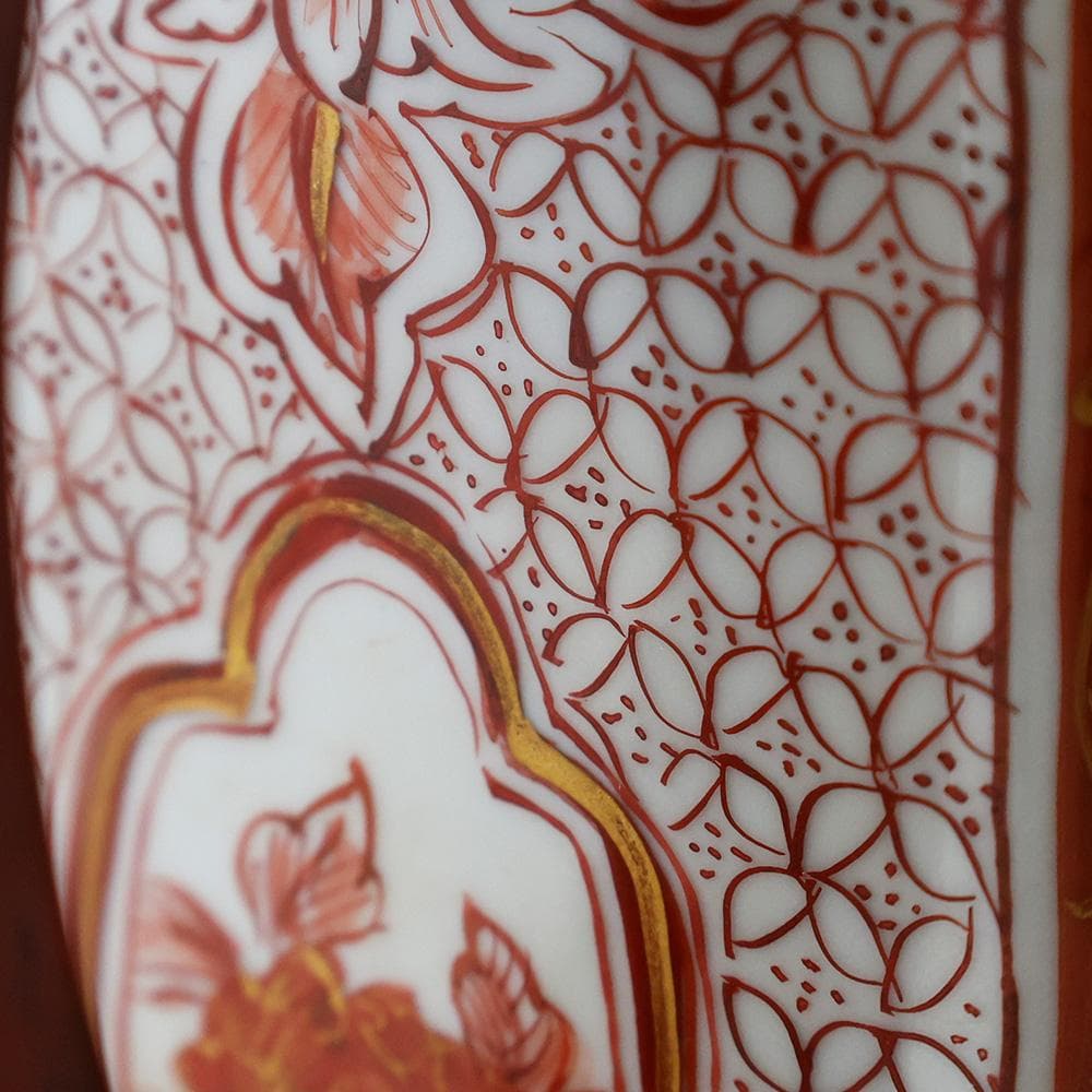 時代年代物 九谷焼 赤絵金彩 唐草 花鳥 楼閣図 水注 - メルカリ