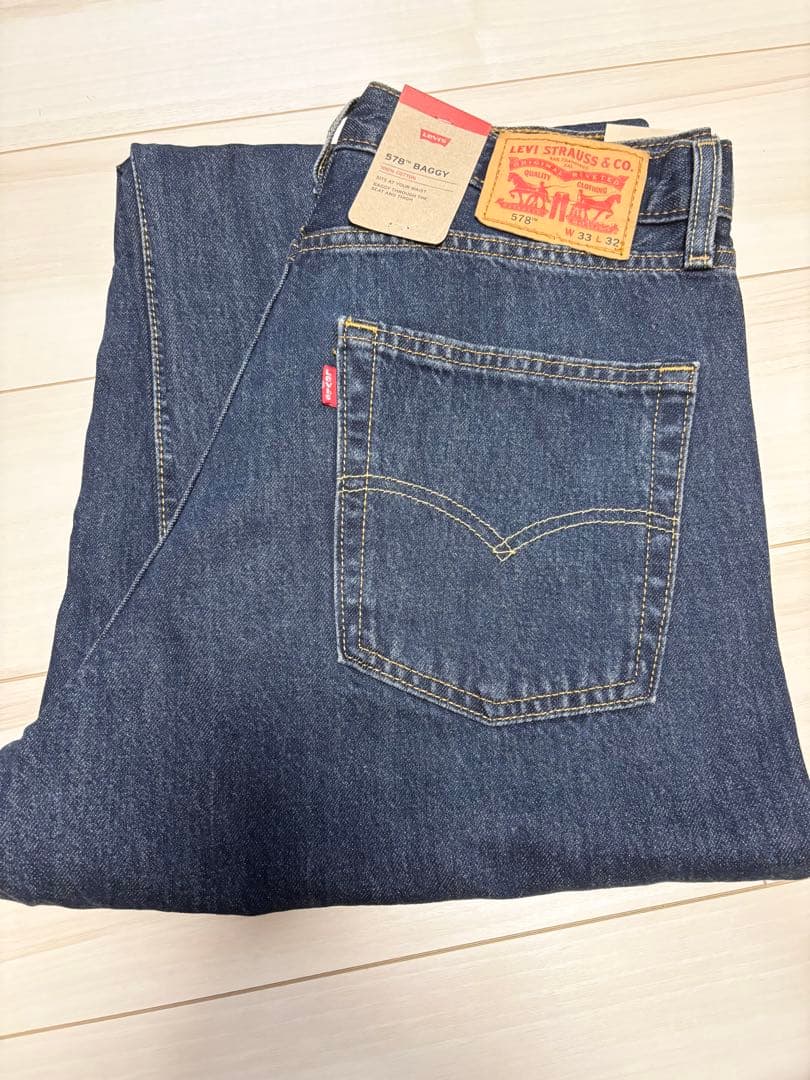 最安値】リーバイス578 W33 BAGGY バギー ダークインディゴ - メルカリ