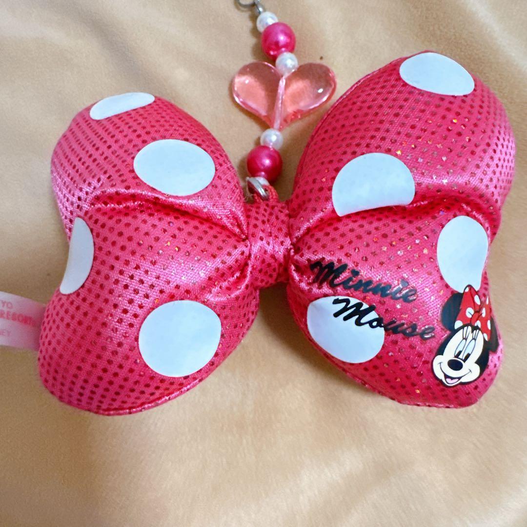 ディズニー ミニー リボン ストラップ キーホルダー - メルカリ