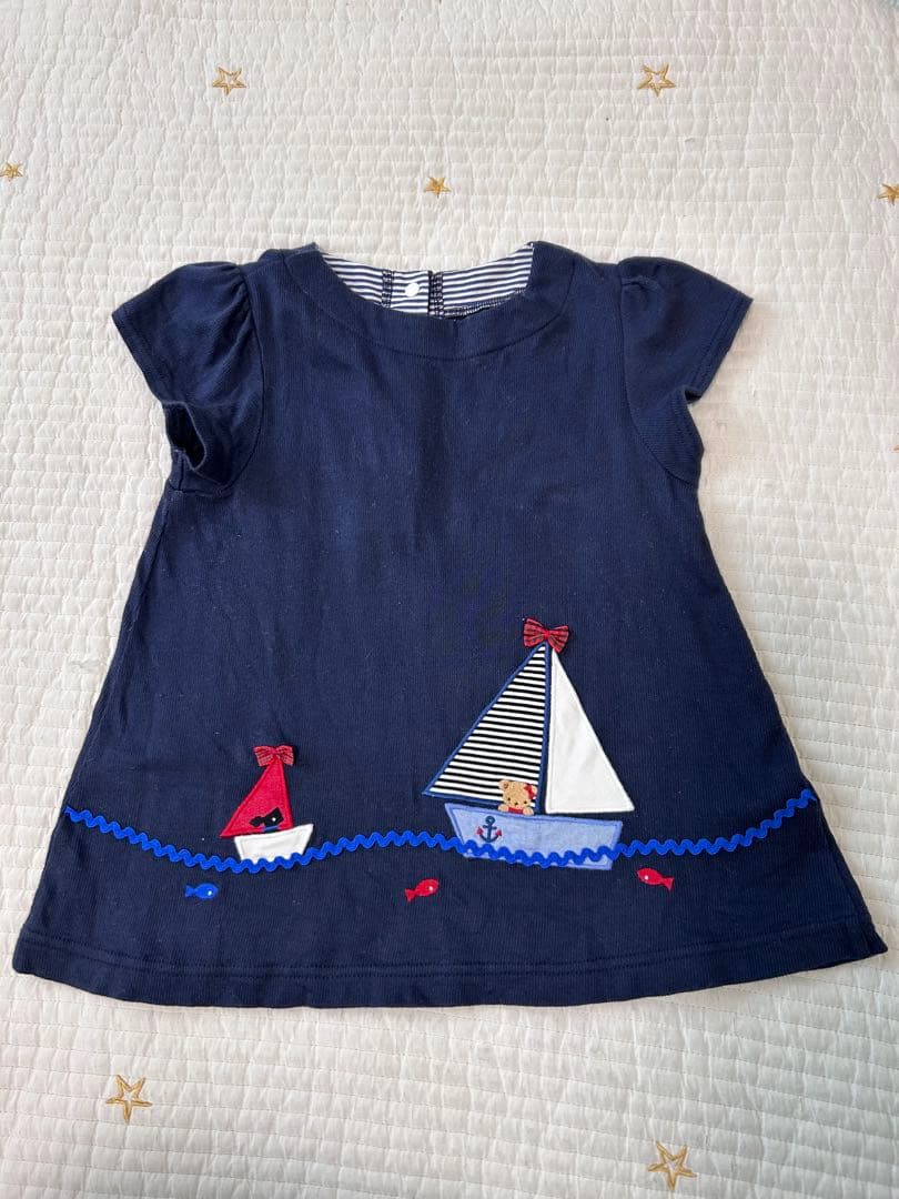 ファミリア familiar トップスセット 100 ネイビー マリン くま