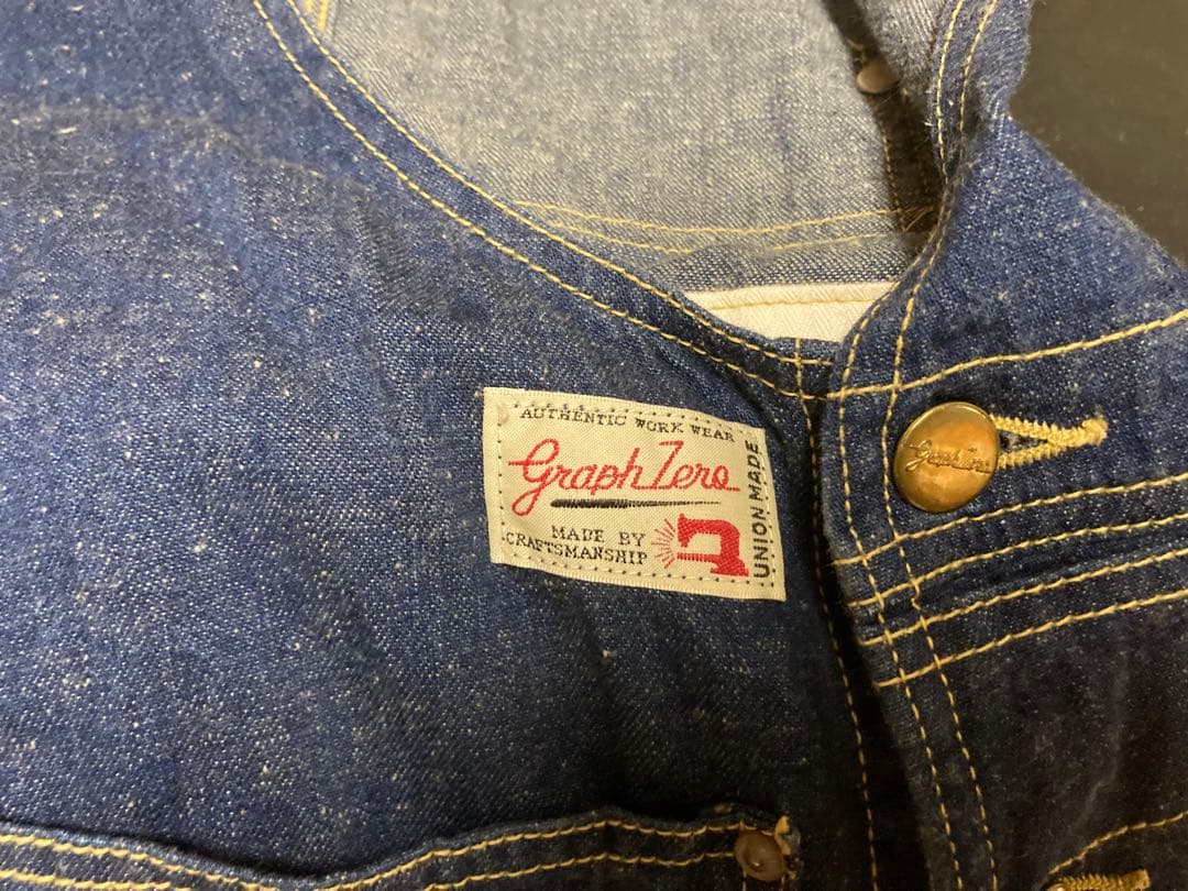 岡山デニム！！ GraphZero デニムオーバーオール graphzero（グラフゼロ） デッキビブ オーバーオール ネップデニム