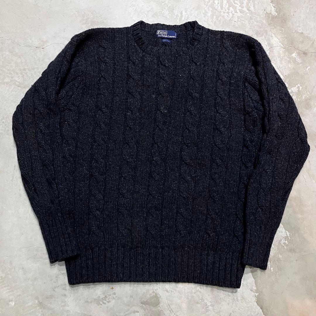 ポロ ラルフローレン ケーブルニット セーター フィッシャーマン 古着
