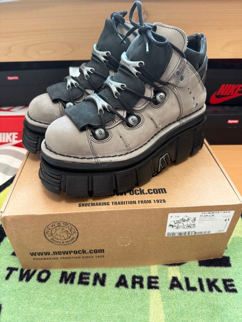 NEW ROCK ニューロック グレー ボリュームソールブーツ あおばくん着用