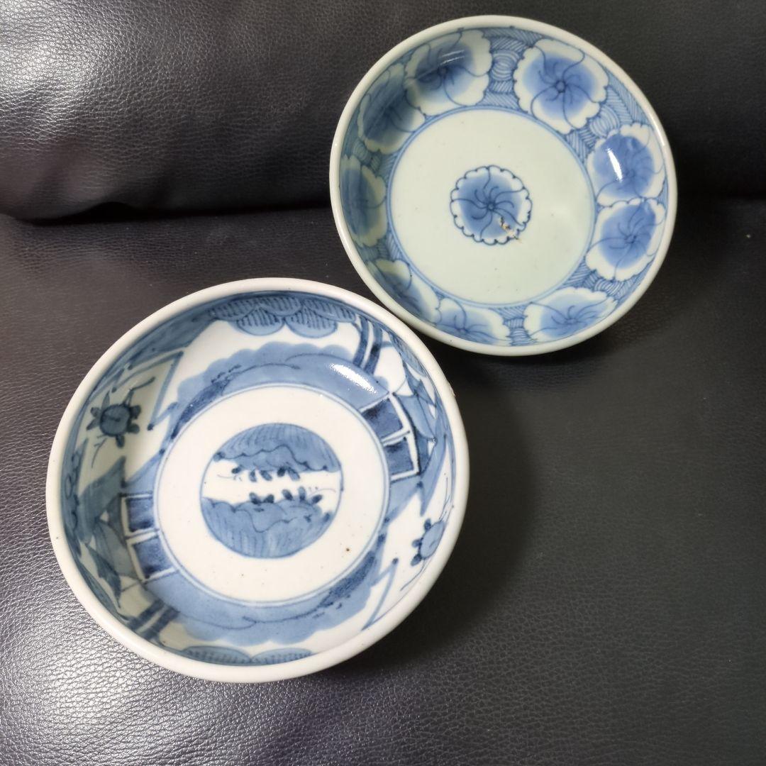 古伊万里染付 なます皿 くらわんか皿 時代物 2枚 - メルカリ