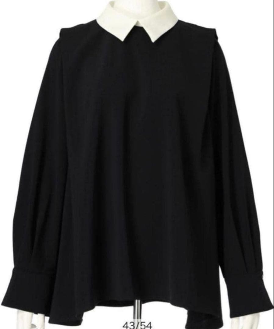 新品 CADUNE カデュネ ネイビー 3way襟付きブラウス セレモニー 濃紺