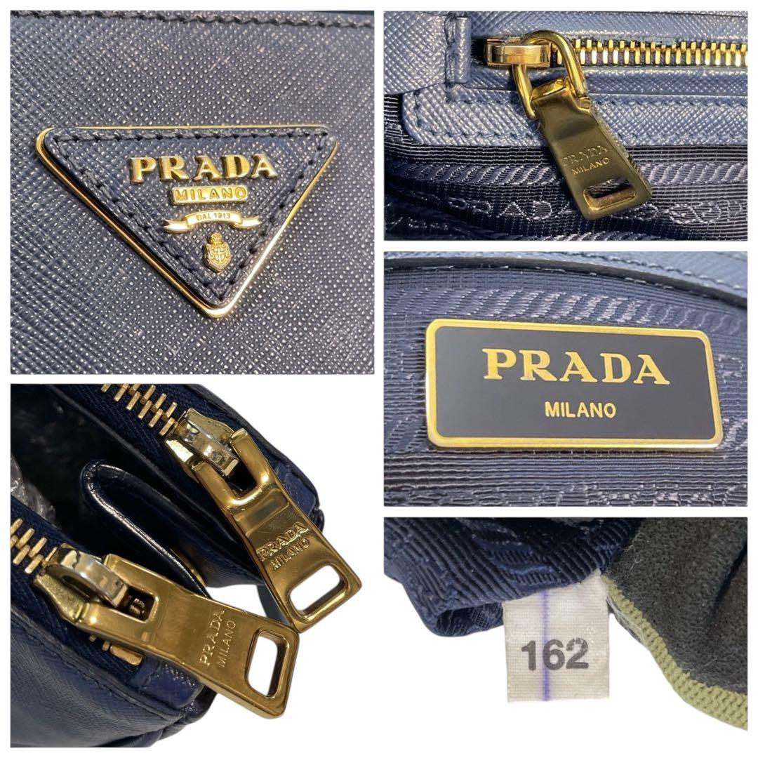 プラダ ハンドバッグ ガレリア サフィアーノ 三角ロゴ ブルー 5314