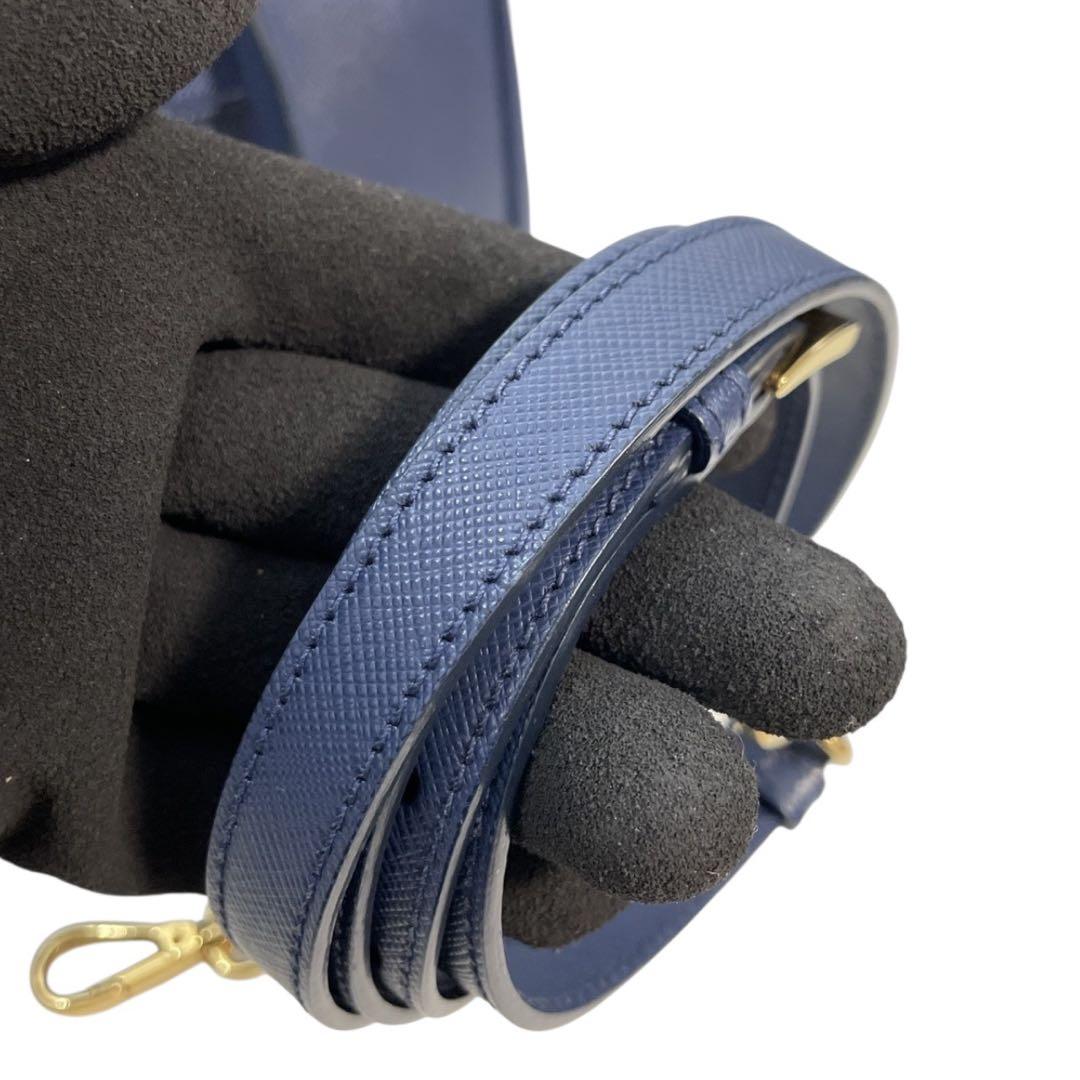 プラダ ハンドバッグ ガレリア サフィアーノ 三角ロゴ ブルー 5314