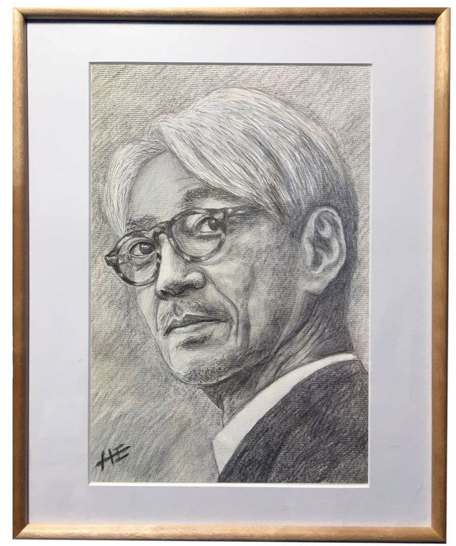 坂本龍一さんを聴きながら描いた、追悼鉛筆デッサン。 ryuichisakamoto #坂本龍一 #portrait #pencildrawing #鉛筆画 肖像画