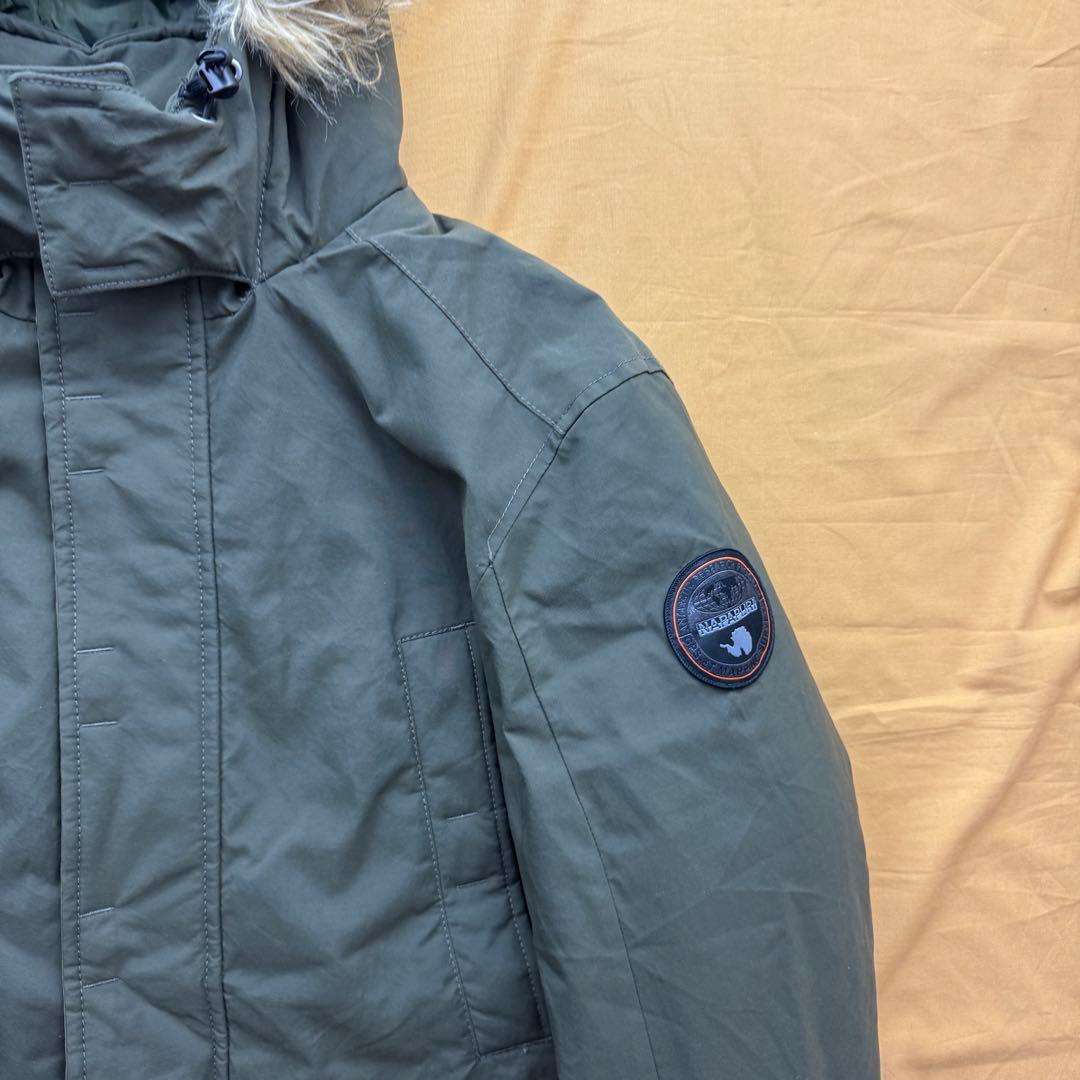 美品 NAPAPIJRI ナパピリ ファー ミリタリー ダウン ジャケット XL