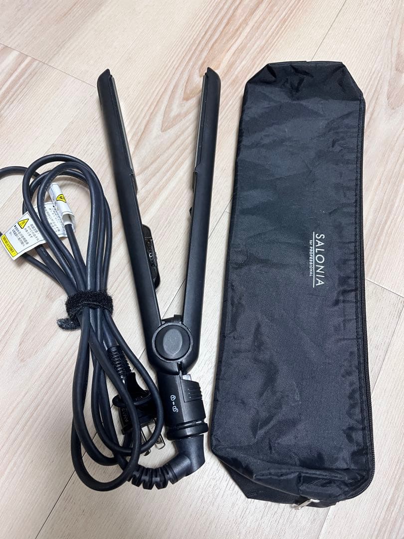 SALONIA ブラック ストレートヘアアイロン ケース付き - メルカリ