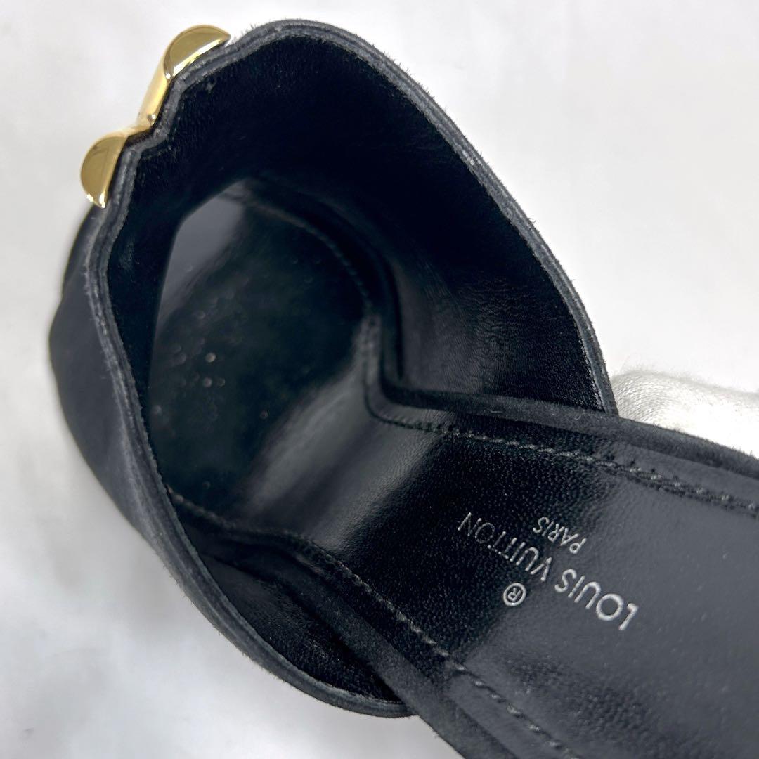 ルイヴィトン　エッセンシャルv サボ　サンダル　23.5cm ブラック　黒