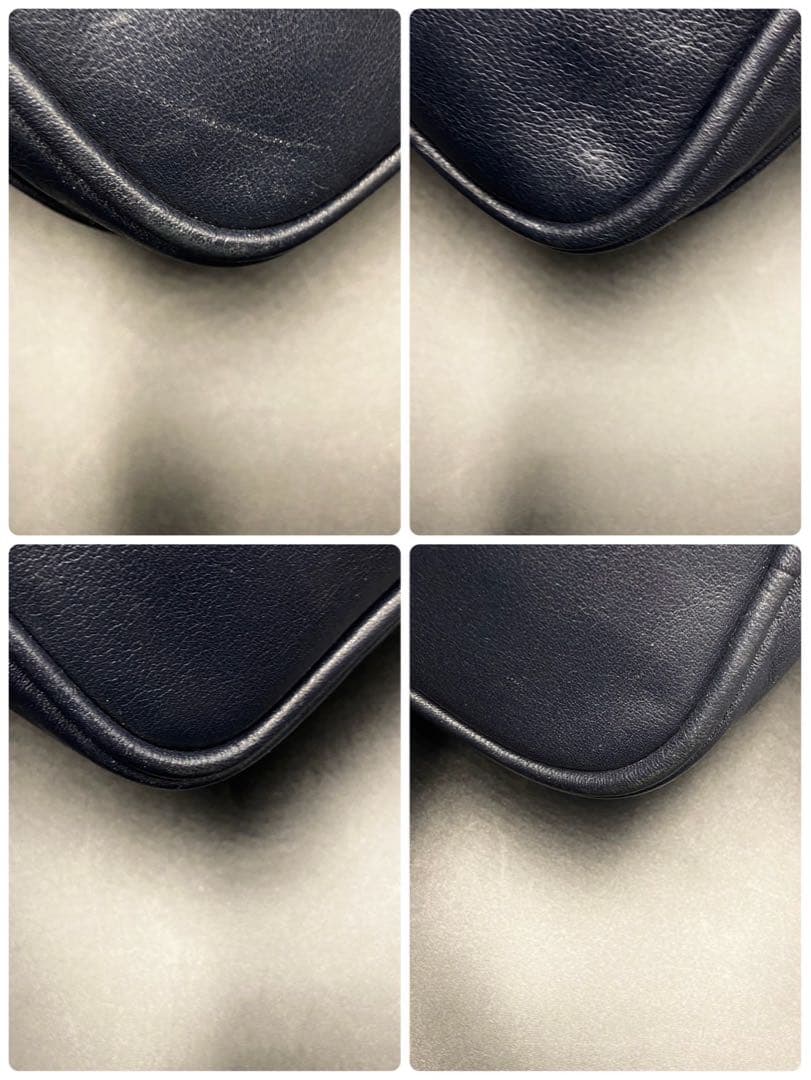 美品】クレージュ ショルダーバッグ デカロゴ カットワーク ブラック