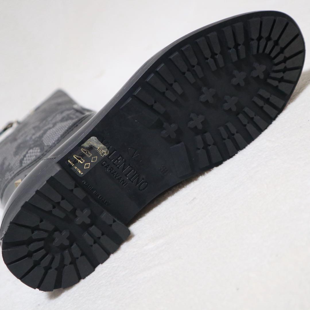 ヴァレンティノ レインブーツ 長靴 レース 刺繍 スタッズ ベルト