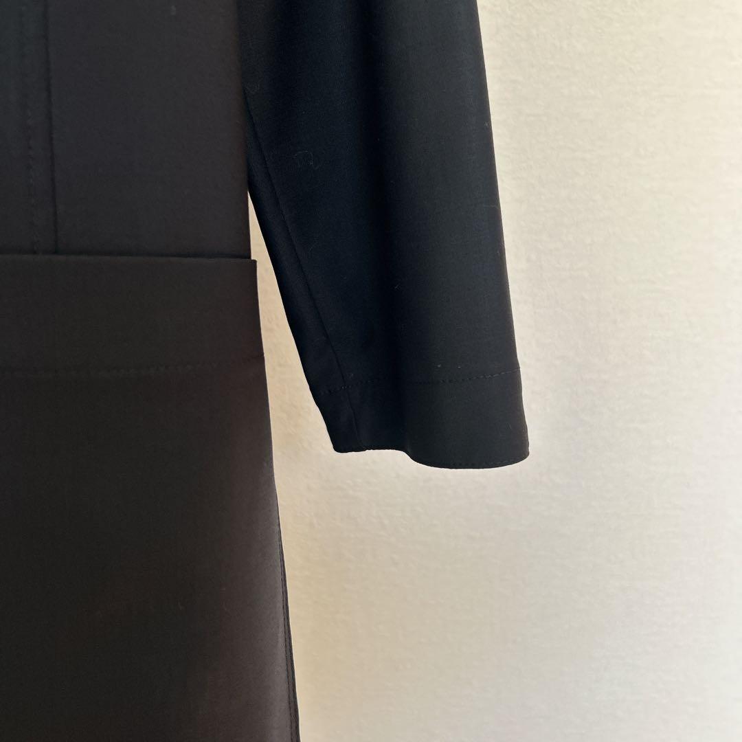 エムフィル M・fil 比翼ノーカラー コート 濃紺 サイズ40 春・秋