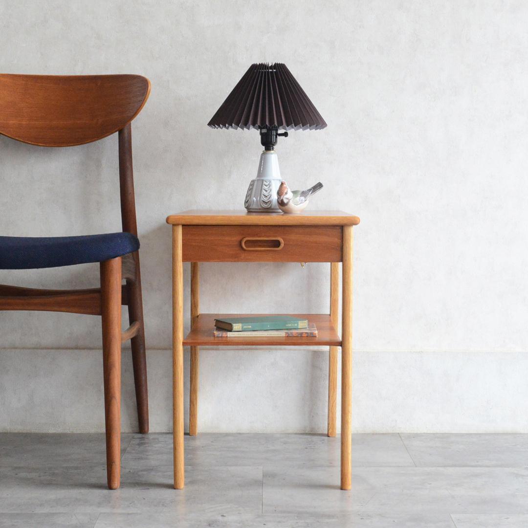 デンマーク 北欧ヴィンテージ チーク サイドテーブル 北欧家具 ナイト