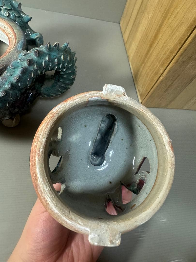 2470 上野焼 三代山岡徹山 香春徹山窯 龍型 香炉 時代物 - メルカリ