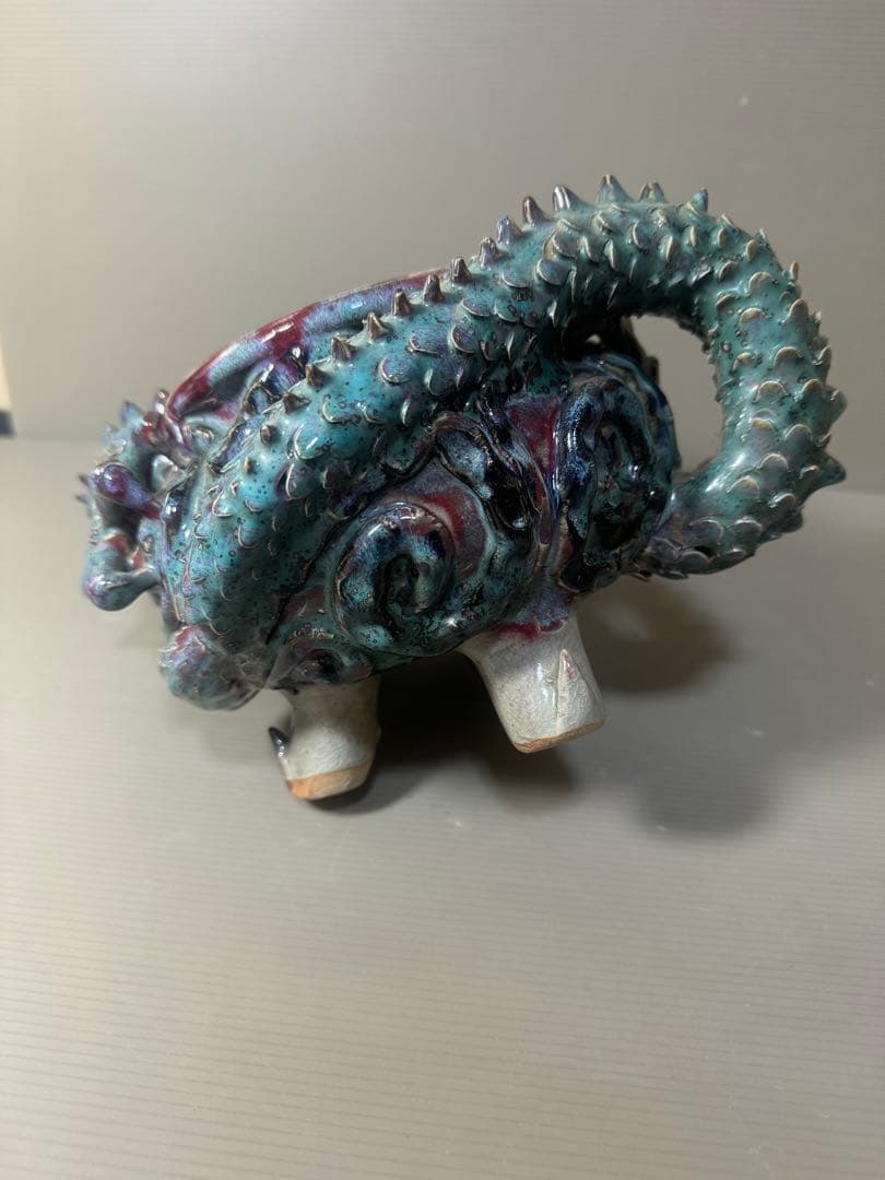 2470 上野焼 三代山岡徹山 香春徹山窯 龍型 香炉 時代物 - メルカリ