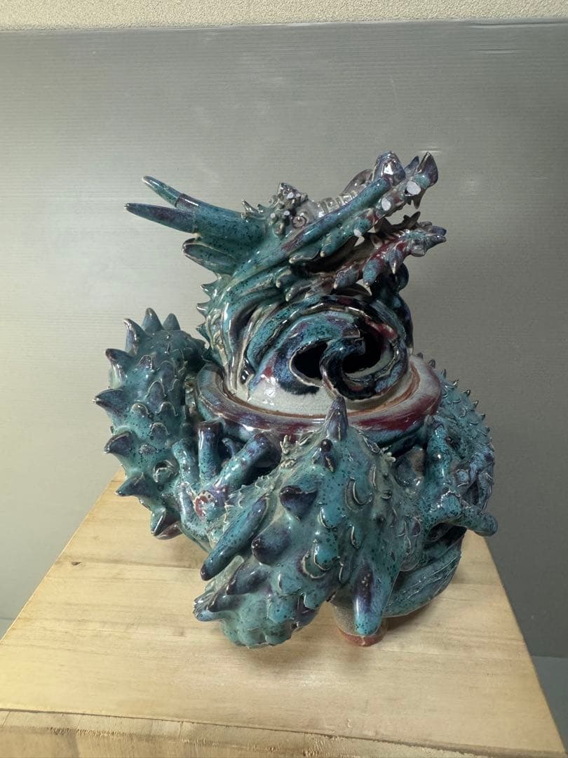 2470 上野焼 三代山岡徹山 香春徹山窯 龍型 香炉 時代物 - メルカリ
