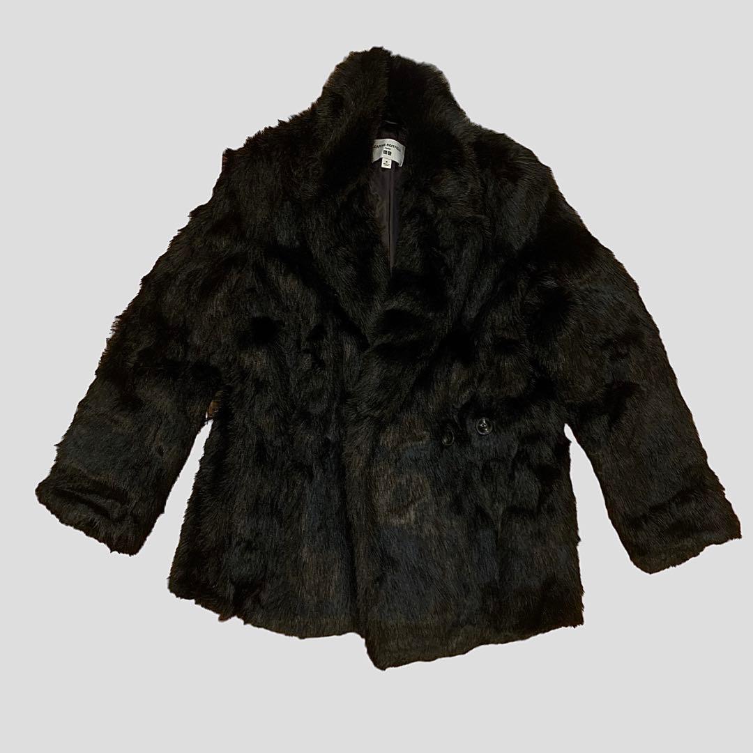 ユニクロ×カリーヌ・ロワトフェルド フェイクファーコート ブラック M