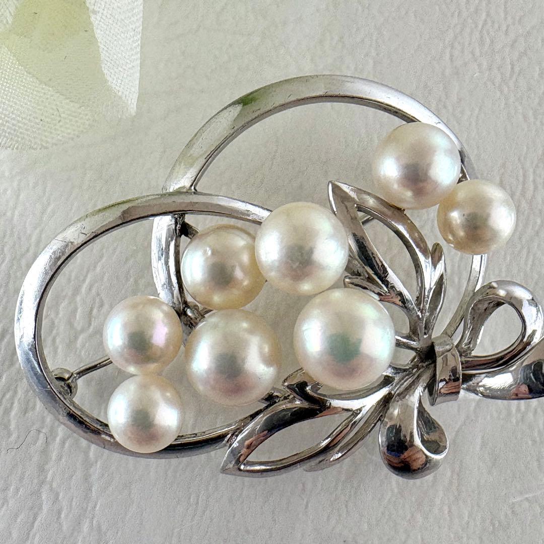 ⭐︎皇室御用達ブランド⭐︎ミキモト シルバー パール ブローチ 花束