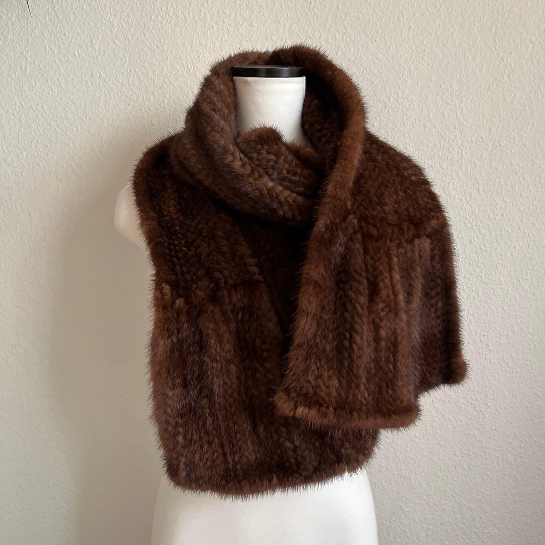 ミンクストール　茶色　リアルファー 楽天市場】【ポイント10倍】ショール ミンク 毛皮 ストール リアル