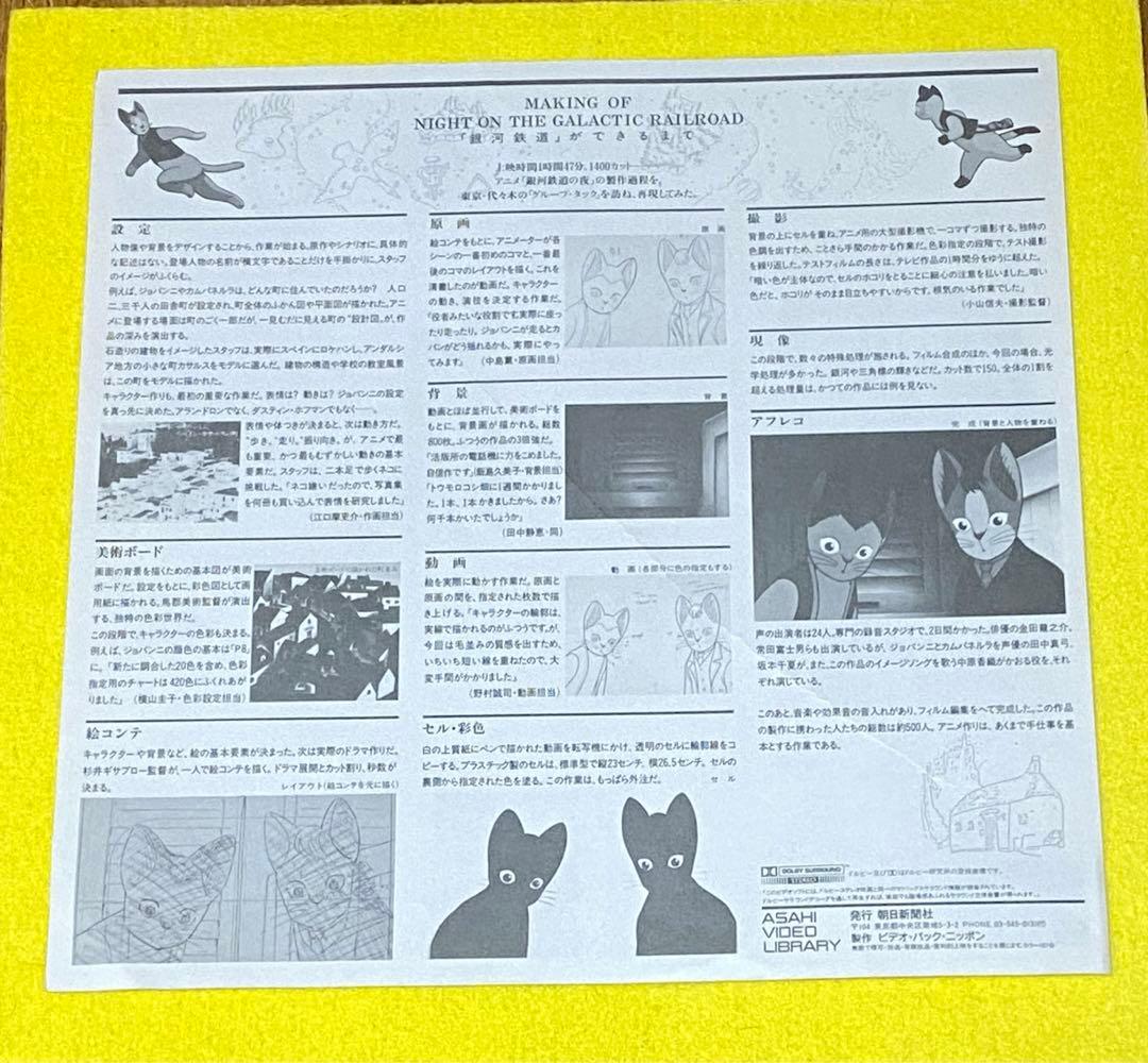 銀河鉄道の夜 宮沢賢治 レーザーディスク ジョバンニ カンパネルラ